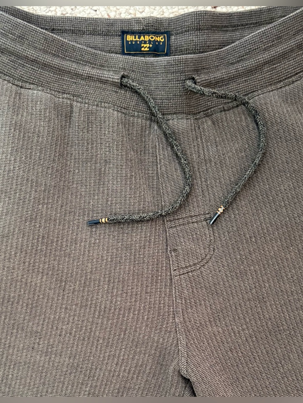 Billabong Micro Corduroy Pattern Drawstring Jogger Pants - Olive Green - Size M - Picture 4 of 7